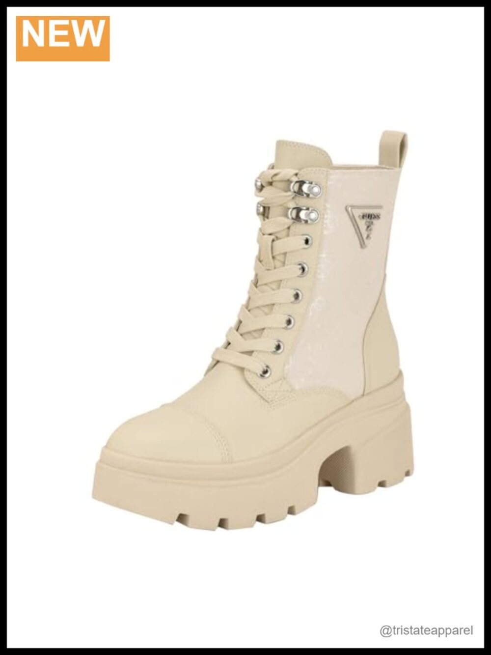 Combat Bootie Ankle Boots Round Toe Block Heel Zip Lace-Up PU
